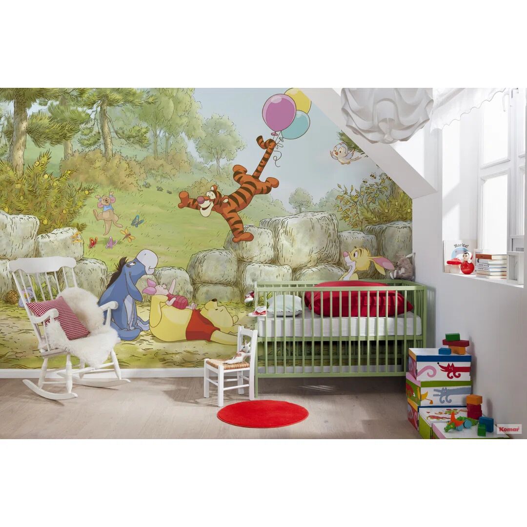 Photos - Wallpaper Winnie The Pooh Ballooning 2.54m x 3.68m Matt Wall Mural brown/white 368.0