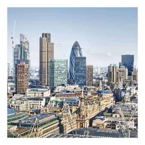 East Urban Home City of London Semi-Gloss Wallpaper Roll East Urban Home Size: 1.92m x 192cm, Material quality: Standard (110g/m²)  - Size: 3.84m x 255cm