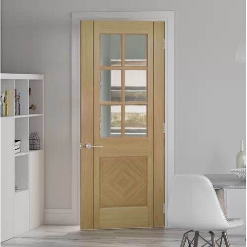 Deanta Kensington Internal Door Prefinished Deanta Door Size: 198.1cm H x 76.2cm W x 3.5cm D  - Size: 198.1cm H x 68.6cm W x 3.5cm D