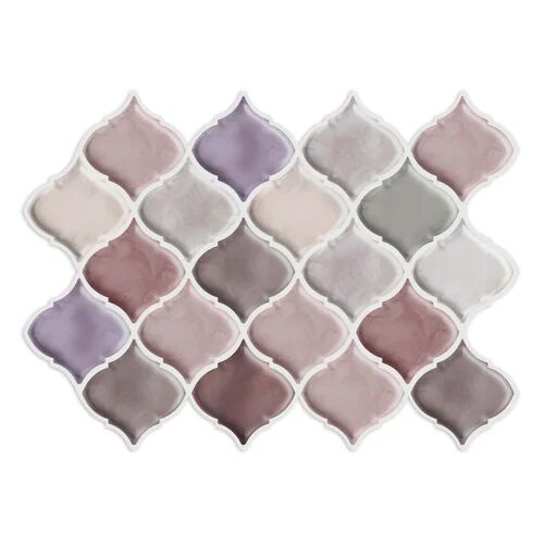 Canora Grey Spencyr 28cm x 20.3cm Gel Mosaic Tile Canora Grey Colour: Pink/Brown/Grey  - Size: 34cm H X 112cm W X 68cm D