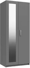 Ebern Designs Narvaez 2 Door Wardrobe Ebern Designs Finish: Dust Grey Gloss