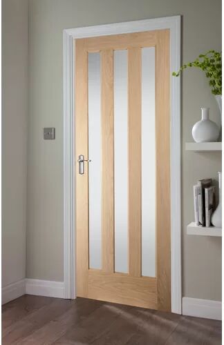 Jeld Wen Aston Internal Door Unfinished Jeld Wen Door Size: 198.1cm H x 68.6cm W x 3.5cm D, Glazing Type: Opaque  - Size: 198.1cm H x 68.6cm W x 3.5cm D