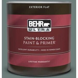 BEHR ULTRA 1 qt. #N440-5 Coney Island Flat Exterior Paint & Primer