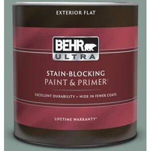 BEHR ULTRA 1 qt. #N430-4 Rainy Afternoon Flat Exterior Paint & Primer