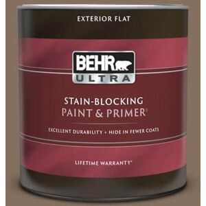 BEHR ULTRA 1 qt. #N230-6 Whiskey Barrel Flat Exterior Paint & Primer