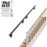 VEVOR Handrail Stair Railing, 12 ft, Wall Mount Handrails for Indoor Stairs, Thickened Aluminum Alloy Hand Rail with Installation Kit, 440 LBS Load Capacity Stairway Railing for Outdoor Stairs