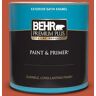 BEHR PREMIUM PLUS 1 qt. #S-G-200 Glowing Firelight Satin Enamel Exterior Paint & Primer