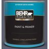 BEHR PREMIUM PLUS 1 qt. #S550-6 Mysterious Night Satin Enamel Exterior Paint & Primer