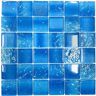 Giorbello Starlight Ocean Whisper Glowing Wall and Pool Glass Square Mosaic Tile 12" x 12" x 8mm 5 Mosaic Sheets (5 sq. ft./Case)