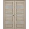 Belldinni Leti 56 in. x 80 in. Left Hand Active 5-Lite Frosted Glass Shambor Wood Composite Double Prehung French Door