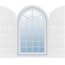 Edge 14 in. W x 85 in. H Vinyl Exterior Arch Top Joined Board and Batten Shutters Pair in Bright White