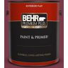 BEHR PREMIUM PLUS 1 gal. #BIC-51 July Ruby Flat Exterior Paint & Primer