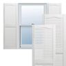 Edge 12 in. x 25 in. Louvered Vinyl Exterior Shutters Pair in White