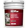 BEHR 5 gal. White Flat Latex Masonry, Stucco and Brick Interior/Exterior Paint