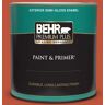 BEHR PREMIUM PLUS 1 qt. #S-G-200 Glowing Firelight Semi-Gloss Enamel Exterior Paint & Primer