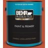 BEHR PREMIUM PLUS 1 gal. #S-G-200 Glowing Firelight Satin Enamel Exterior Paint & Primer