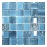 Giorbello Starlight Blue Lagoon Glowing Wall and Pool Glass Square Mosaic Tile 12" x 12" x 8mm 5 Mosaic Sheets (5 sq. ft./Case)