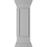 Ekena Millwork Corner 40 in. x 12 in. White Box Newel Post with Panel, Flat Capital and Base Trim (Installation Kit Included)