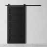 Urban Woodcraft SEATTLE 40 in. x 83 in. Solid Core Espresso Modern Wood Barn Door with Sliding Door Hardware Kit