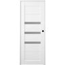 Belldinni 36 in. x 80 in. Left-Hand 3-Lite Frosted Glass Solid Core Dora Bianco Noble Wood Composite Single Prehung Interior Door