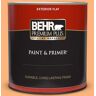 BEHR PREMIUM PLUS 1 qt. #P220-5 Fuzzy Peach Flat Exterior Paint & Primer