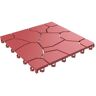 Pure 11.5 in. x 11.5 in. Outdoor Interlocking Brick Look Polypropylene Patio and Deck Tile Flooring in Brick Red (Set of 6)