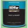 BEHR PREMIUM PLUS 1 qt. #P390-4 Young Green Satin Enamel Exterior Paint & Primer