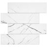 Avant Macadam White Black Marble 11.81 in. x 10.82 in. 3.5mm Stone Peel and Stick Backsplash Tiles (8pcs/7.12 sq.ft Per Case)