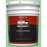 BEHR PREMIUM PLUS 5 gal. #P390-4 Young Green Flat Exterior Paint & Primer