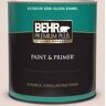 BEHR PREMIUM PLUS 1 qt. #T13-11 Bees Knees Semi-Gloss Enamel Exterior Paint & Primer