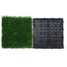 VEVOR Artificial Grass Tiles Turf Deck Set 12 in. x 12 in. Synthetic Fake Grass Artificial Grass Interlocking Tiles (18 Pack)