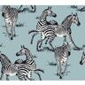 NextWall 40.5 sq. ft. Light Blue Playful Zebras Vinyl Peel and Stick Wallpaper Roll