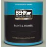 BEHR PREMIUM PLUS 1 qt. #ICC-67 Meditation Satin Enamel Exterior Paint & Primer