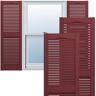 Edge 14.5 in. x 25 in. Louvered Vinyl Exterior Shutters Pair in Wineberry