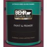 BEHR PREMIUM PLUS 1 gal. #BIC-51 July Ruby Semi-Gloss Enamel Exterior Paint & Primer