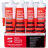 POLYMERSHAPES 100% Silicone 10 oz. Clear Caulk and Sealant for Plastic Sheets (12 pack)