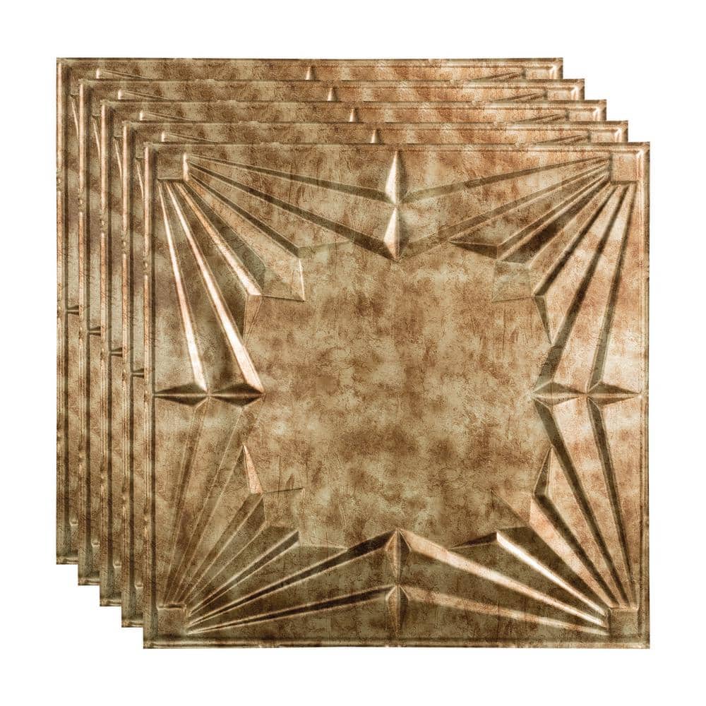 Fasade Art Deco 2 ft. x 2 ft. Bermuda Bronze Lay-In Vinyl Ceiling Tile (20 sq. ft.)