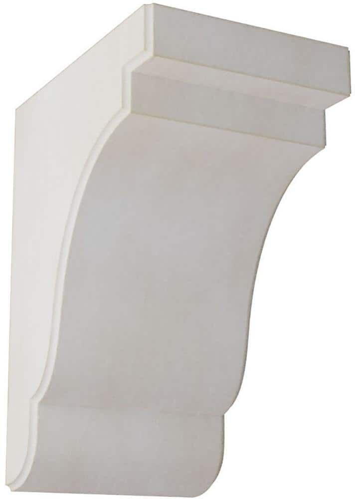 Ekena Millwork 5-1/4 in. x 9-1/2 in. x 7-1/4 in. Chalk Dust White Bedford Wood Vintage Decor Bracket