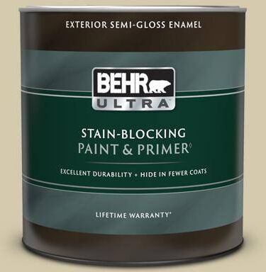 BEHR ULTRA 1 qt. #PPU9-12 Prairie House Semi-Gloss Enamel Exterior Paint & Primer