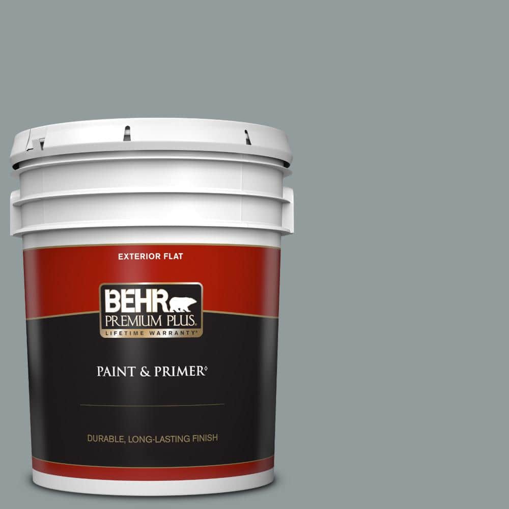 BEHR PREMIUM PLUS 5 gal. #720F-4 Stone Fence Flat Exterior Paint & Primer
