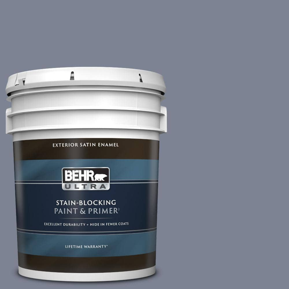 BEHR ULTRA 5 gal. #610F-6 Deep Smoke Signal Satin Enamel Exterior Paint & Primer