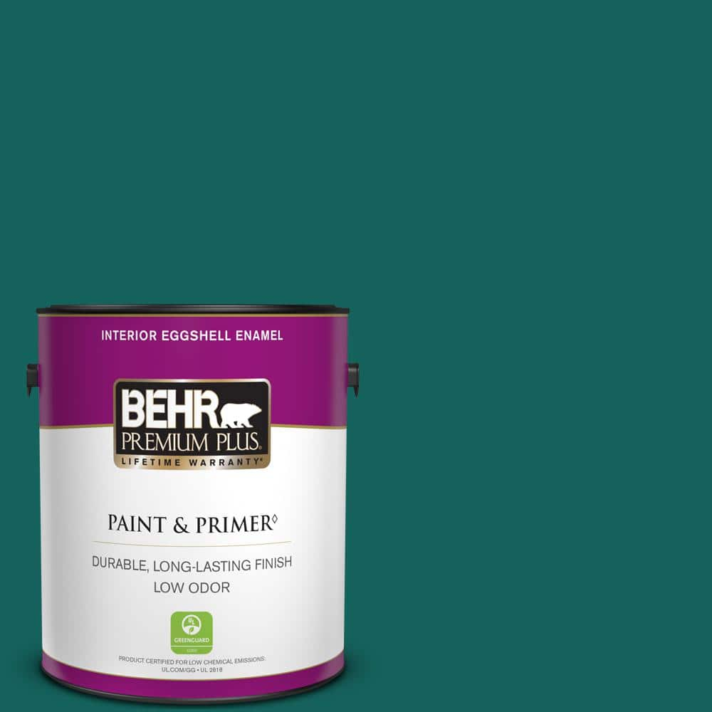 BEHR PREMIUM PLUS 1 gal. #S-H-490 Billiard Table Eggshell Enamel Low Odor Interior Paint & Primer