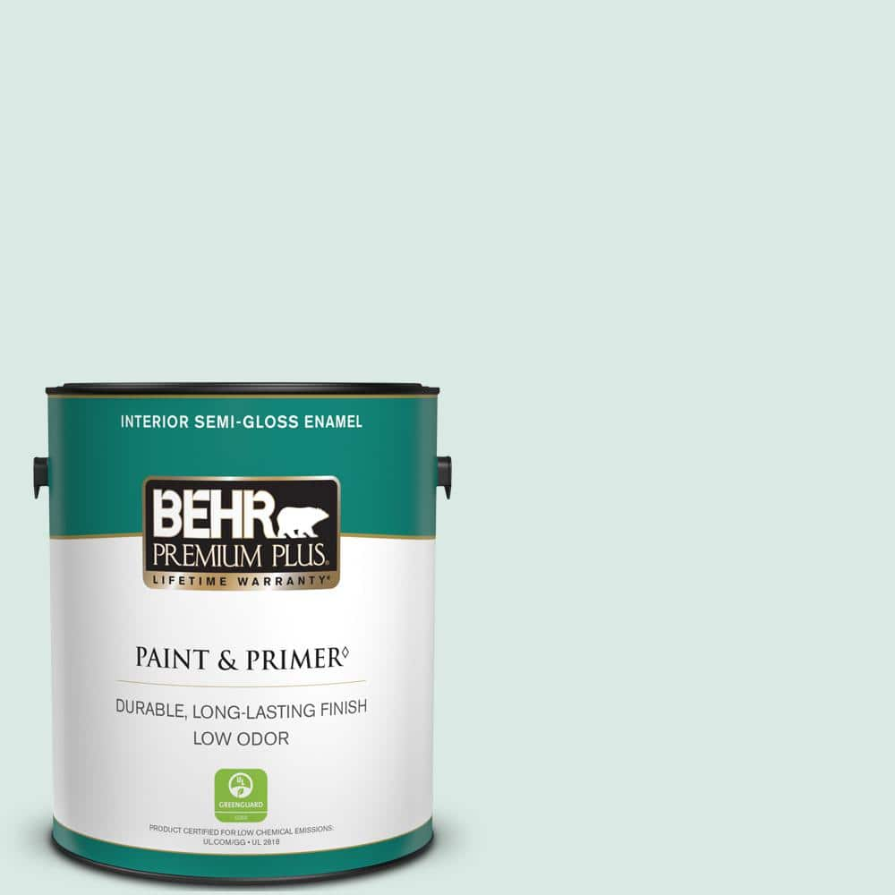 BEHR PREMIUM PLUS 1 gal. Home Decorators Collection #HDC-WR15-5 Arctic Flow Semi-Gloss Enamel Low Odor Interior Paint & Primer