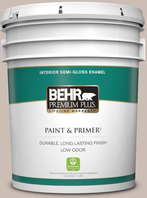 BEHR PREMIUM PLUS 5 gal. #N180-3 Race Track Semi-Gloss Enamel Low Odor Interior Paint & Primer