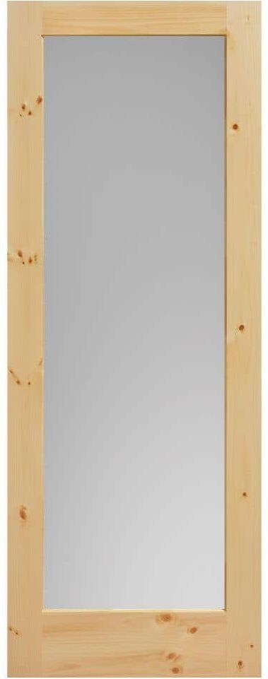 Masonite 30 in. x 84 in. Knotty Pine Veneer 1-Lite Solid Wood Interior Barn Door Slab