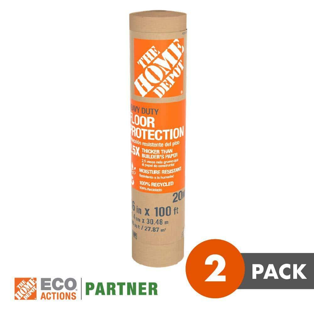 The Home Depot 100 ft. x 36 in. Heavy-Duty Floor Protection 2-Pack