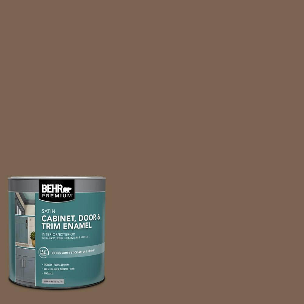 BEHR PREMIUM 1 qt. #N260-7 Folk Guitar Satin Enamel Interior/Exterior Cabinet, Door & Trim Paint