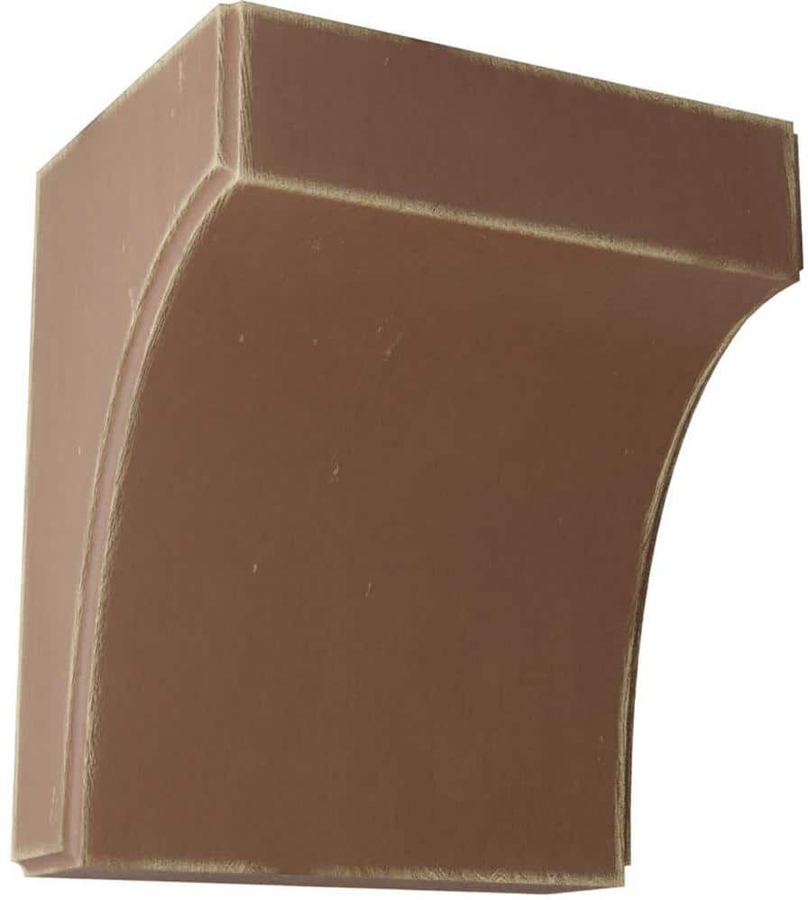 Ekena Millwork 5-1/4 in. x 6 in. x 4 in. Weathered Brown Clarksville Wood Vintage Decor Bracket