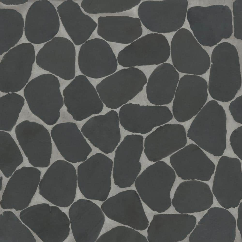 Bedrosians Waterbrook Pebble 2 in. x 2 in. Super Black Stone Mosaic Tile (11 sq. ft./Case)
