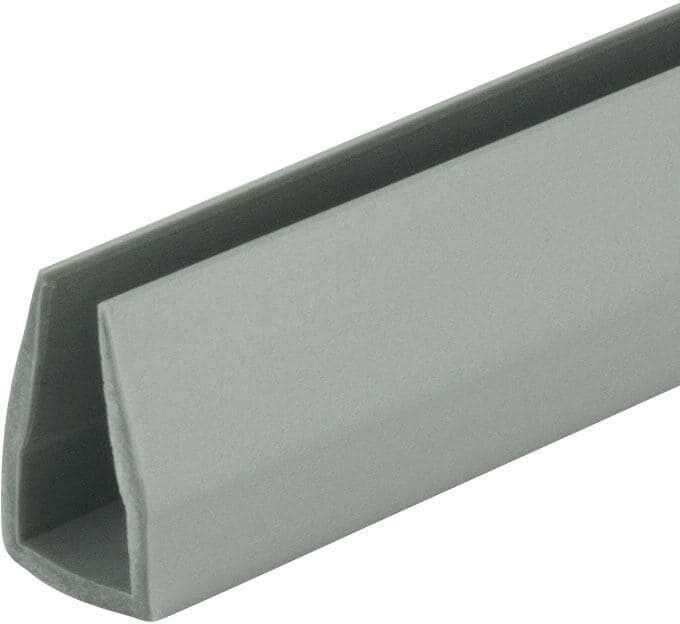 Outwater 3/4 in. D x 3/8 in. W x 48 in. L Silver Rigid PVC Plastic U-Channel Moulding Fits 3/8 in. Board, (2-Pack)